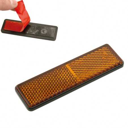 reflector catadióptrico rectangular ambar - adhesivo incluido