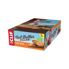 Bio chocolate energetic bar filled with peanut butter