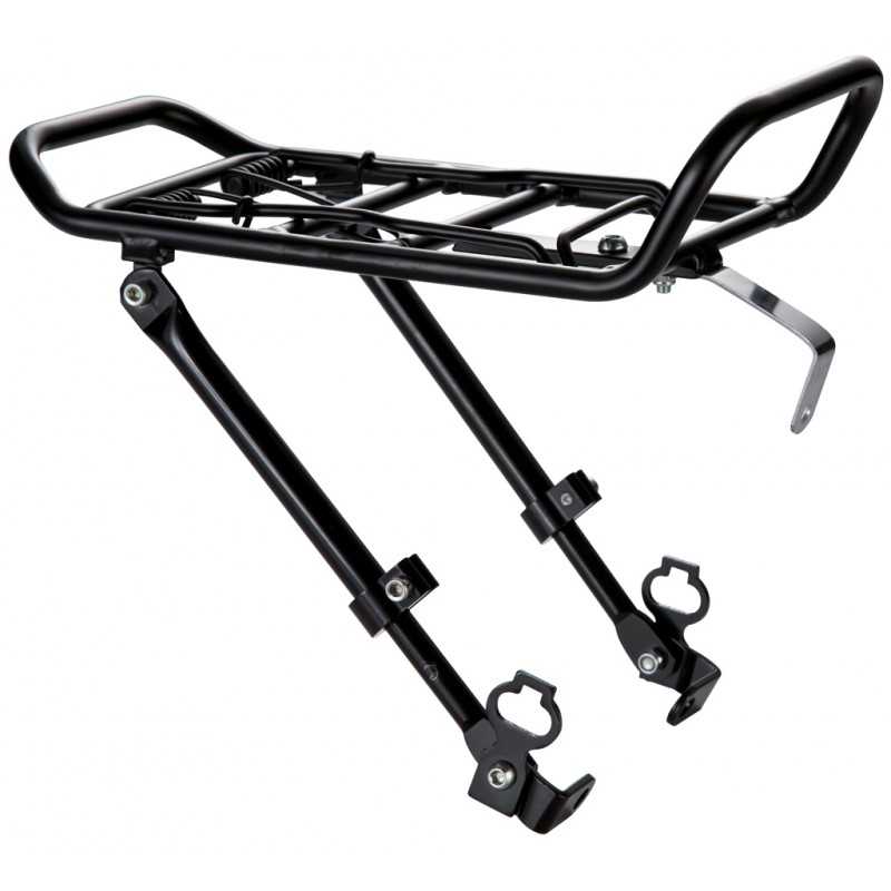 OSTAND Portabultos delantero regulable en aluminio negro para bicicletas de 24 a 28 pulgadas 15331