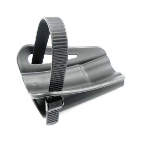 Wheel rack for bike rack with strap