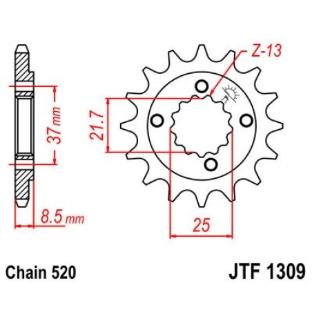 jt sprockets drive front sprocket - optimum lightweight design and high wear resistance