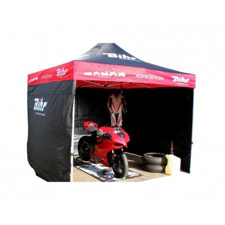 carpa 3x3m plegable de acero resistente y lados extraíbles de tela enduite pvc 420d tratada contra rayos uv