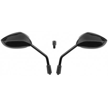 set, pair, rearview mirrors, exposition, black + adaptor rt7