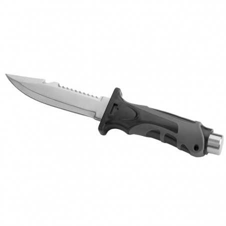 cuchillo de buceo sub hammer de seac sub - hoja doble de acero inoxidable templado de 95mm y cortador de líneas
