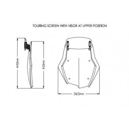 cupula parabrisas con visera touring