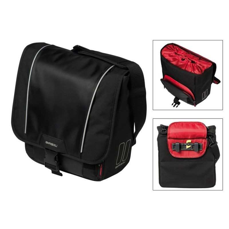BASIL Alforja bicicleta impermeable mano bandolera cierre click SPORT DESIGN COMMUTER 18L 31X18X31 291053VAR