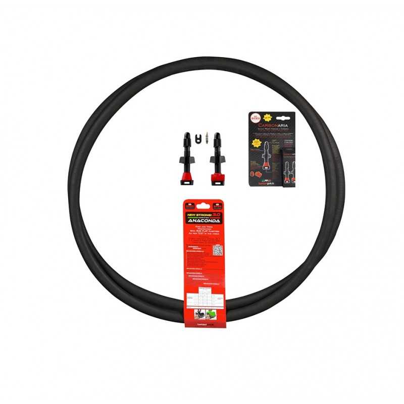BARBIERI Anti-puncture mousse kit + carbon valves ANACONDA 3.0 27.5X2.10-2.30" CARBONARIA 713198