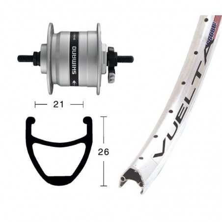 EXAL Aluminum front complete wheel 28X1.75 MOY DYN DH3N31 AIRLINE 1 NIRO 703157