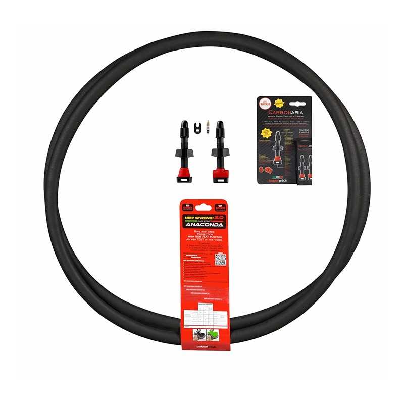 BARBIERI Kit mousse antipinchazos + valvulas de carbono ANACONDA 3.0 GRAVEL 700X35-45 CARBONARIA 713193