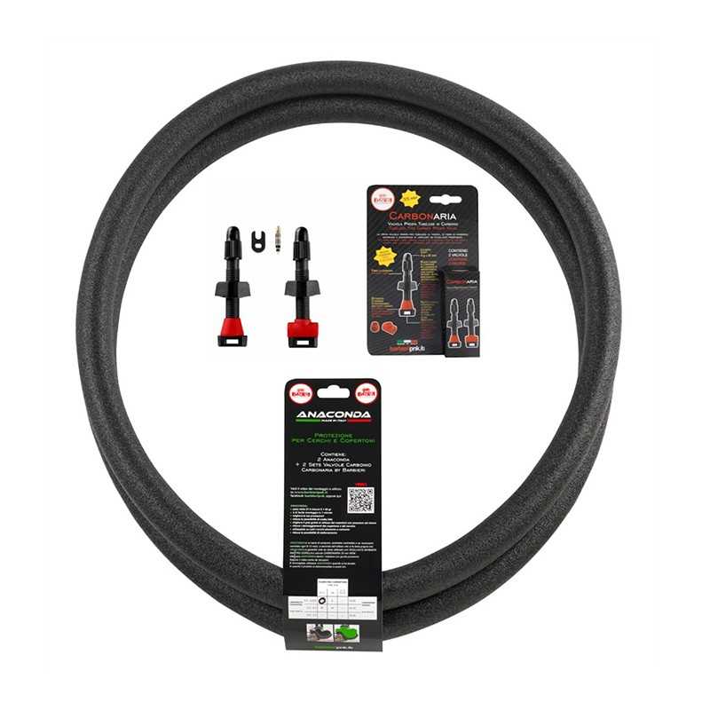 BARBIERI Anti-puncture mousse kit + carbon valves ANACONDA 3.0 29X1.90-2.00" CARBONARIA 713194