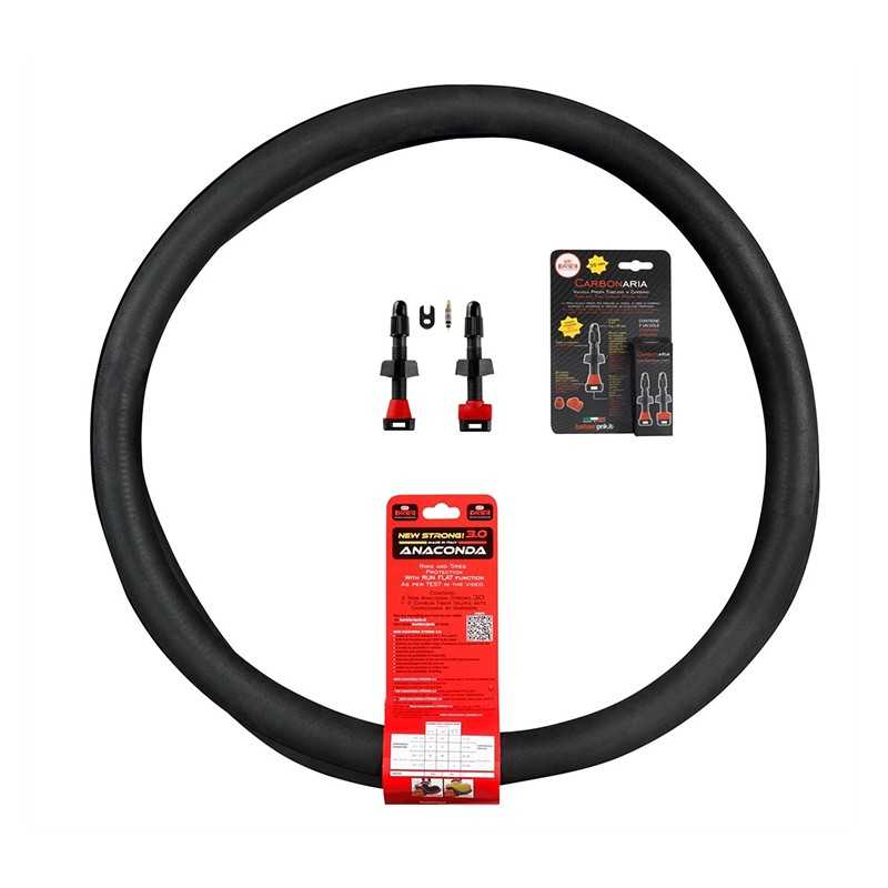 BARBIERI Kit mousse antipinchazos + valvulas de carbono ANACONDA 3.0 27.5X2.80-3.00" CARBONARIA 713200