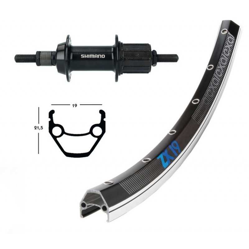 WIENER RUEDA TRASERA ALUMINIO WINORA EXAL ZX 19 28X1.75 36 135 MM SHIMANO TY500 7V 714334