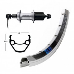 WIENER Rueda trasera aluminio con cierre rapido WINORA EXAL ZX 19 28X1.75 36 SHIMANO ACERA T3000 8V 714356