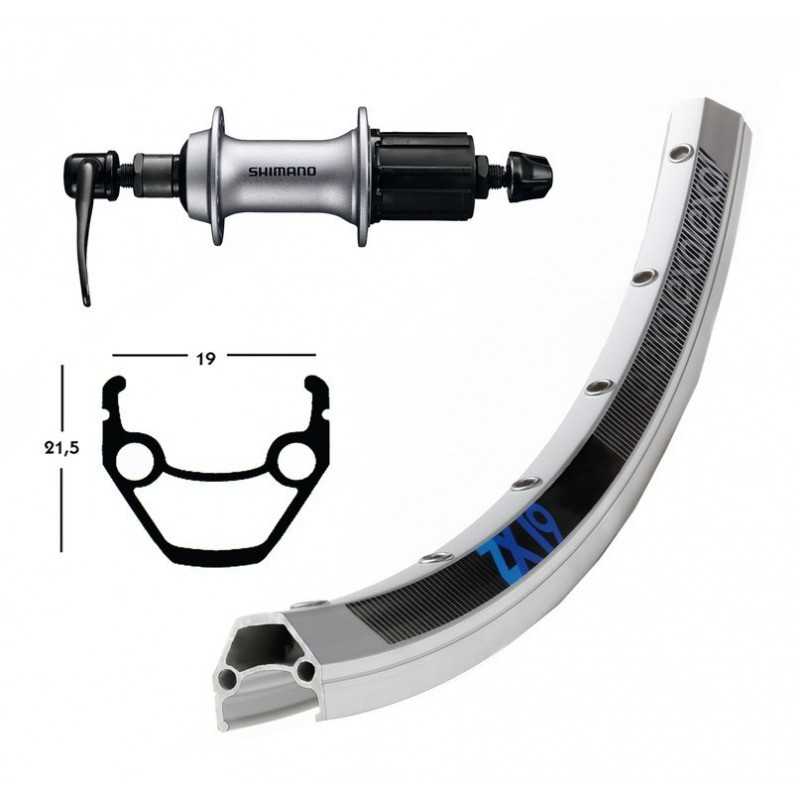 WIENER Rueda trasera aluminio con cierre rapido WINORA EXAL ZX 19 28X1.75 36 SHIMANO ACERA T3000 8V 714356