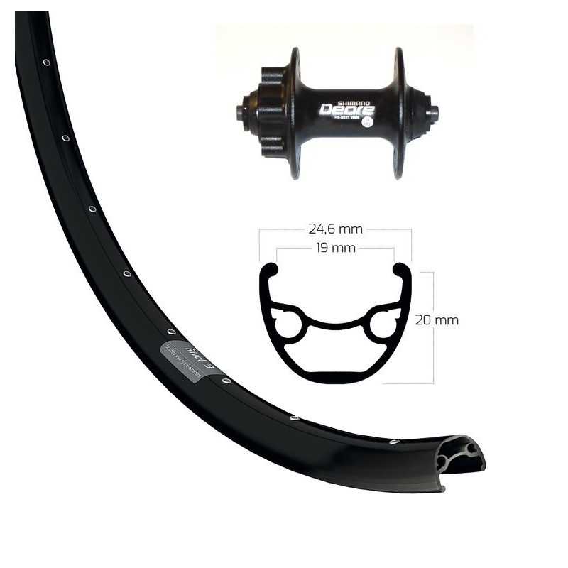 WIENER Front wheel with quick release WINORA RYDE RIVAL 19 29" 6 36 SHIMANO DEORE 714362
