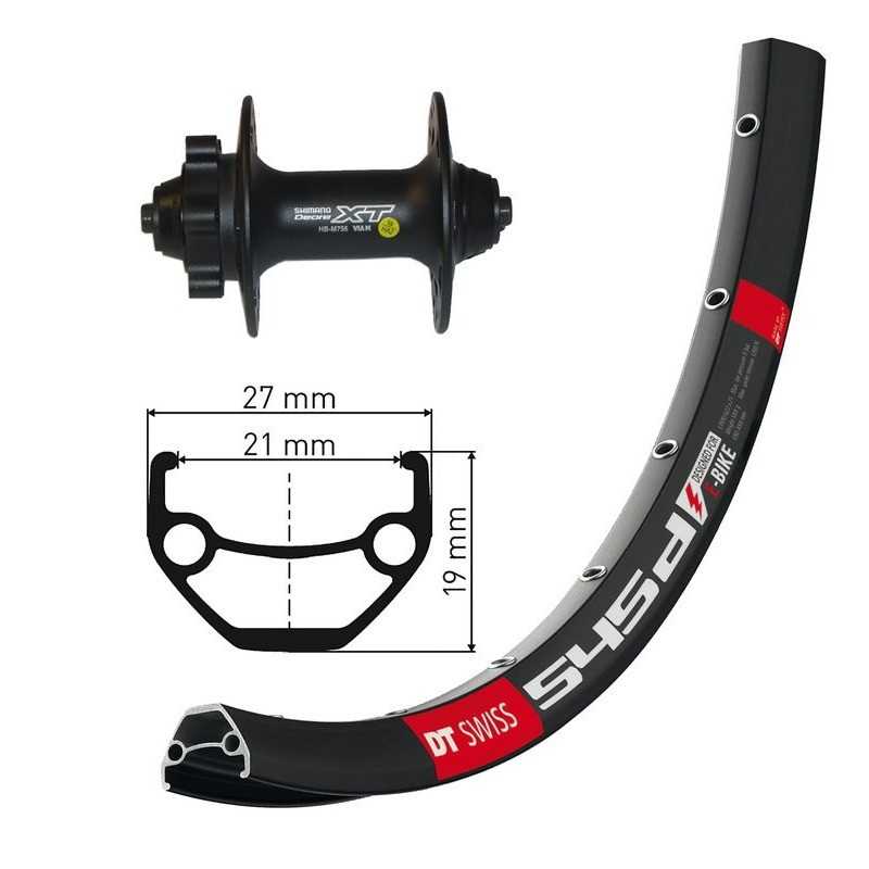 WIENER Front wheel with quick release WINORA DT SWISS 545 26X1.90 6 36 SH. DEORE XT NEG 714375