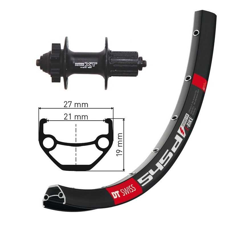 WIENER Rueda trasera aluminio con cierre rapido DT SWISS 545 26X1.90 DISCO 6 32 SHIMANO DEORE XT 714379