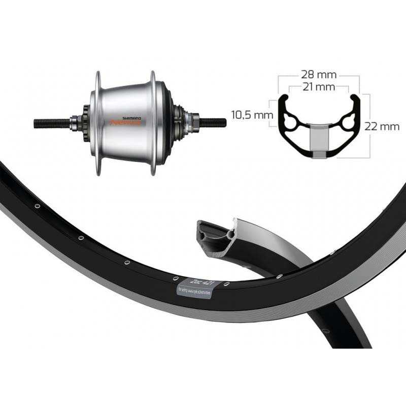 WIENER ALUMINUM REAR WHEEL WINORA RYDE ZAC 421 28X1.75 36 130 MM SHIMANO NEXUS 7V 714383