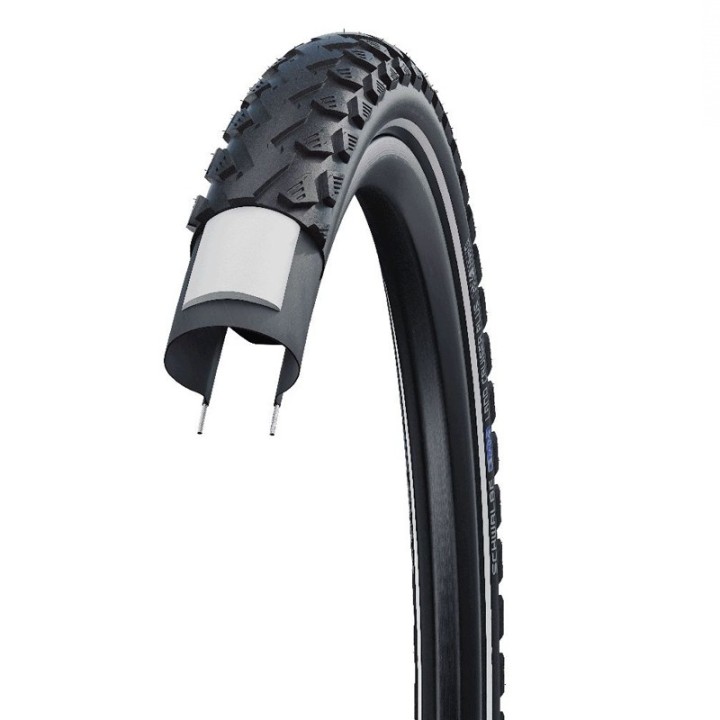 SCHWALBE Cubierta neumatico bicicleta rigida reflectante LAND CRUISER PLUS 28X1.75 HS450 ACTIVE PUNCTUREGUARD TWINSKIN 47-622 71