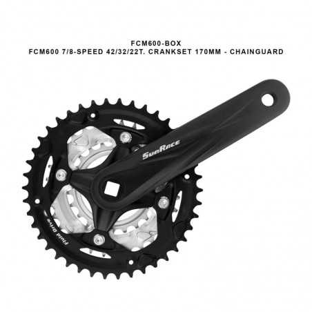 SUN RACE Kit platos y bielas + guardacadenas FCM600 42/32/22T 170 MM 7-8V 4710944250589