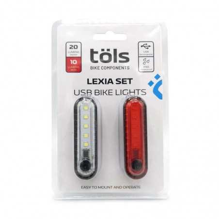 TÖLS Front + rear bike light set LEXIA USB 8436577115472
