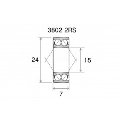BLACK BEARING Rodamiento de cuadro MAX 3802-2RS 15X24X7 58785