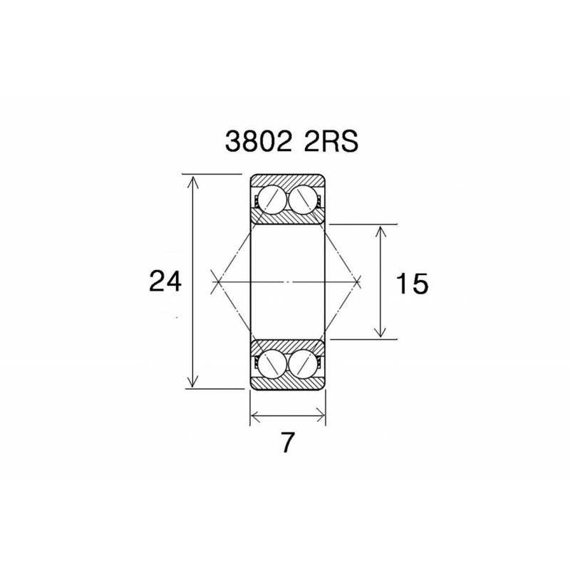 BLACK BEARING Rodamiento de cuadro MAX 3802-2RS 15X24X7 58785