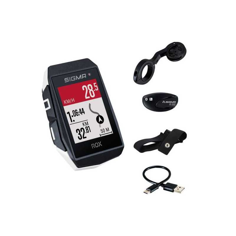 SIGMA Kit ciclocomputador 150 funciones GPS ROX 11.1 EVO HR 713051