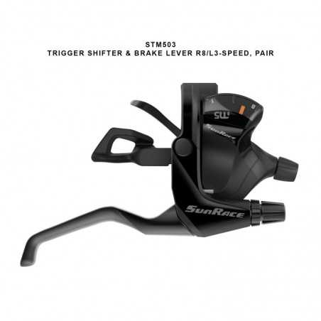 SUN RACE Maneta de cambio y freno bicicleta STM503 R8/L3 SPEED 4710944267037