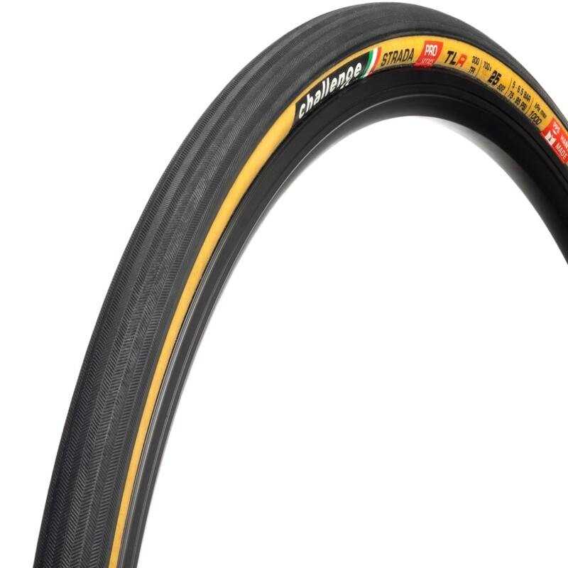 CHALLENGE Cubierta neumatico plegable HTLR STRADA PRO TUBELESS 700X25 BLK/TAN 9006250