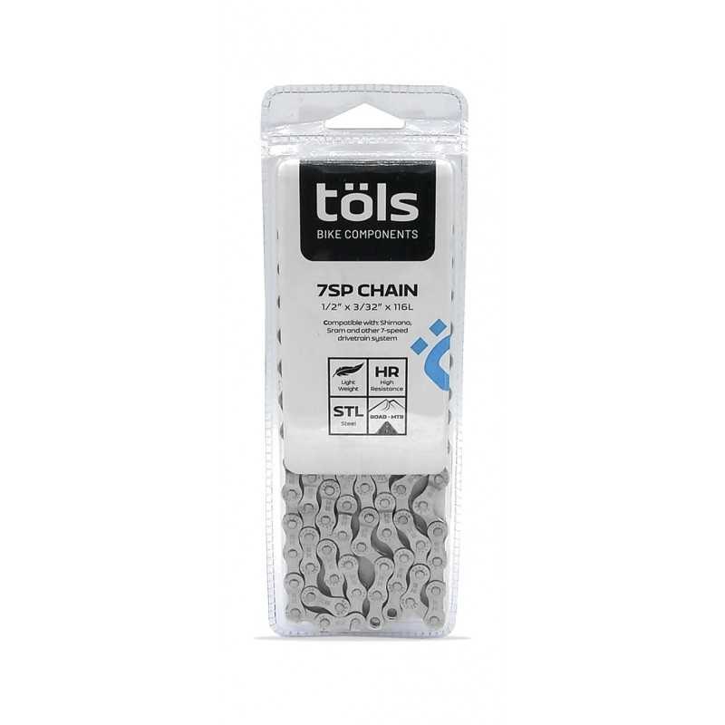 TÖLS Steel bicycle chain for road and mountain compatible 7SP SRAM/SHIMANO 8436577110187