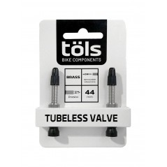 TÖLS Válvula universal de latón + herramienta central TUBELESS PRESTA 44 MM 8436577110019