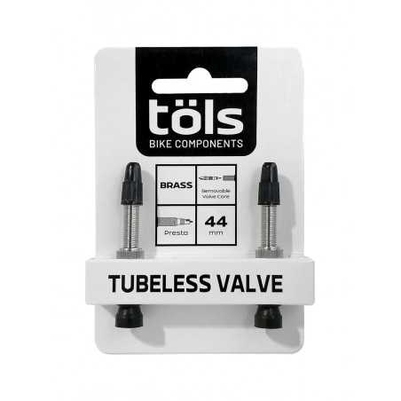 TÖLS Brass universal valve + central valve tool TUBELESS PRESTA 44 MM 8436577110019