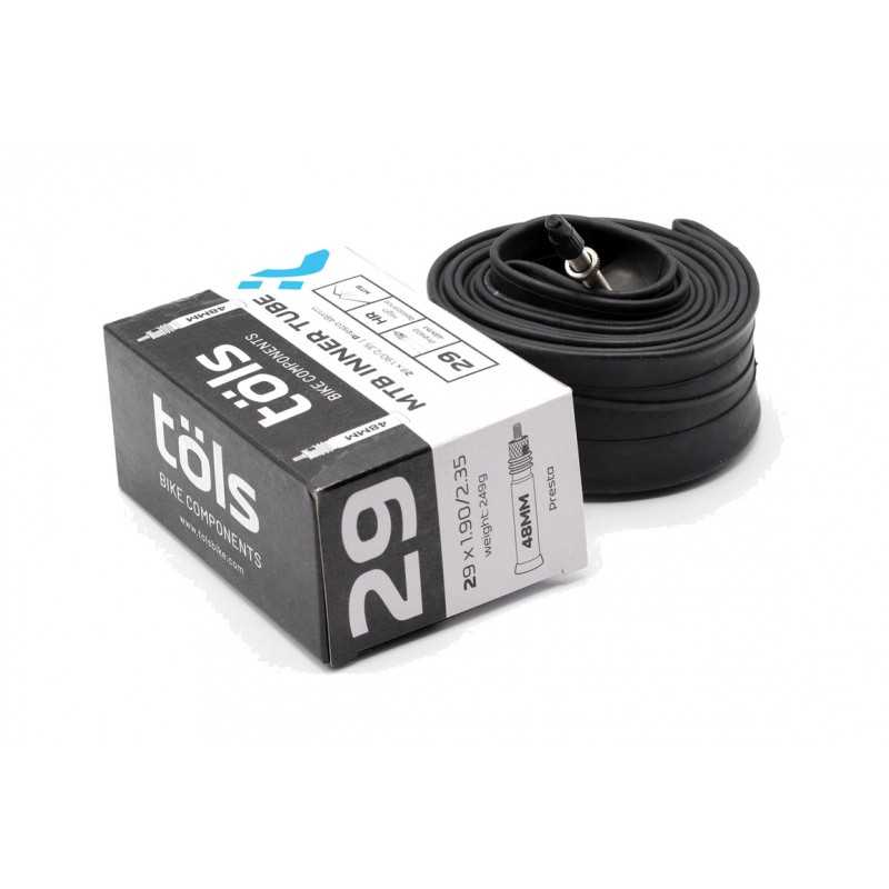TÖLS Cámara de bicicleta alta calidad con válvula MTB 29X2.125 PRESTA 48 MM 8436577110071