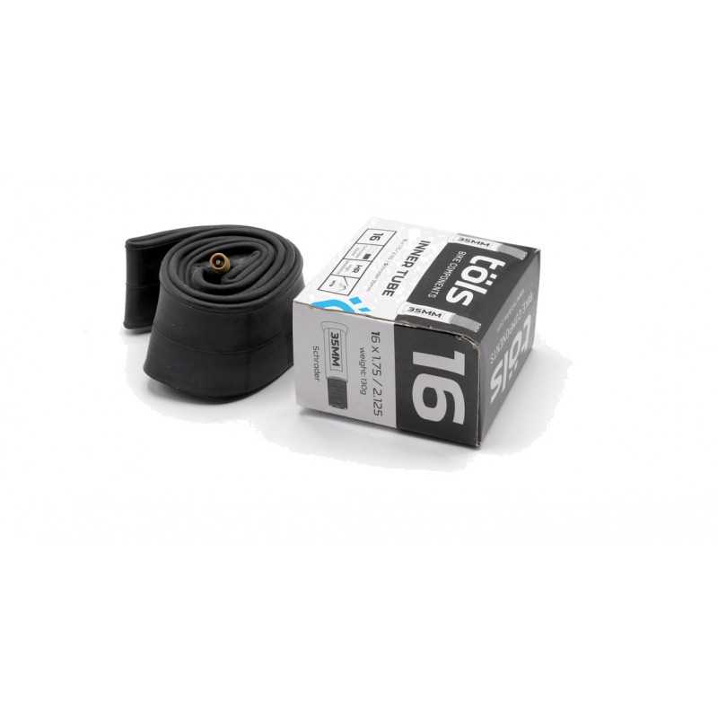 TÖLS Cámara de bicicleta alta calidad con válvula 16X1.75/2.125 SCHRADER 35 MM 8436577110538