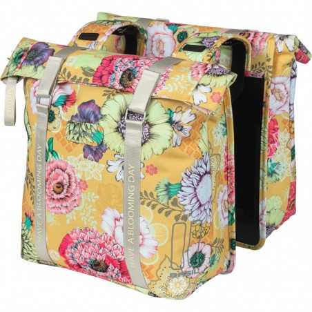 BASIL Waterproof polyester saddlebags with reflective BLOOM FIELD 35L 30X15X33 CM 719253VAR
