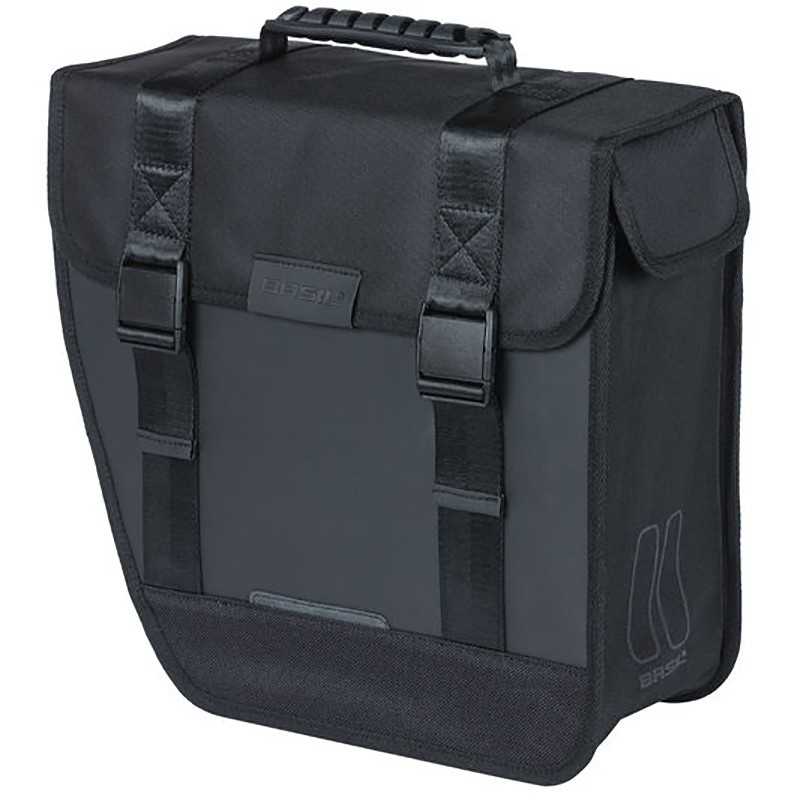 BASIL Alforja izquierda impermeable poliéster con reflectante TOUR WATERPROOF HOOK-ON 14L 34X14X34 CM 719624