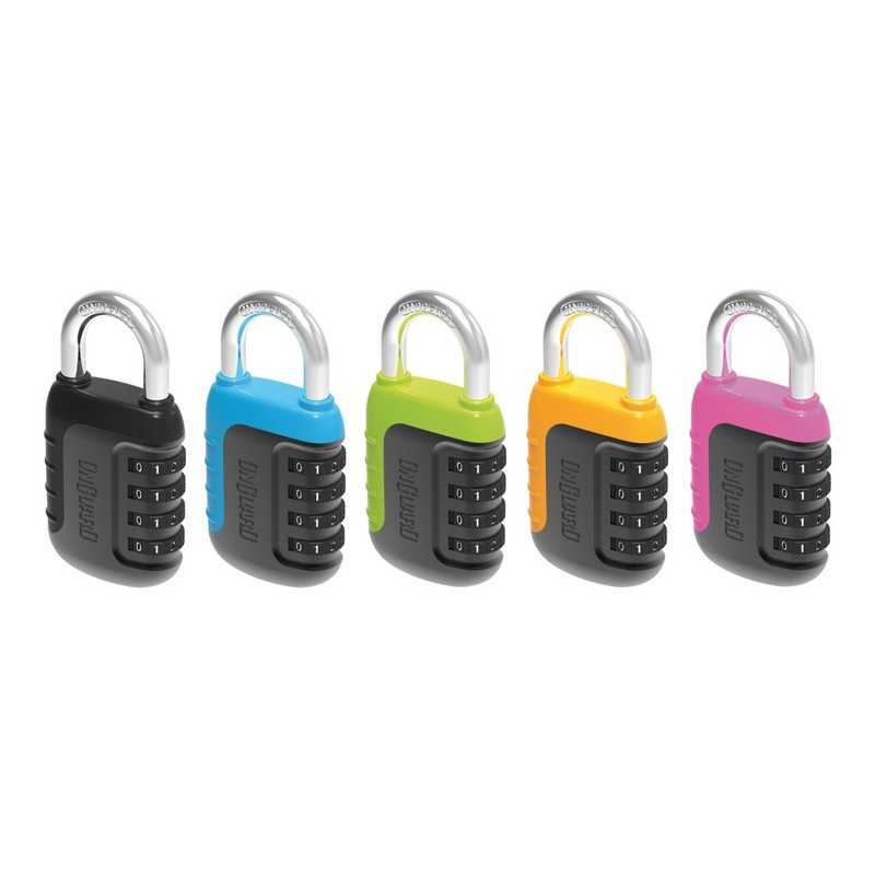 ONGUARD Set or kit of 6 padlocks in assorted neon colors for chain with combination 8 MM 718509