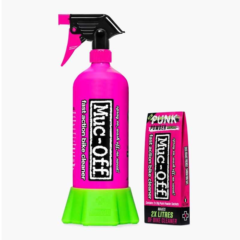 MUC-OFF Kit limpiador de bicicleta + botella recargable PUNK POWDER "FOR LIFE" 719362