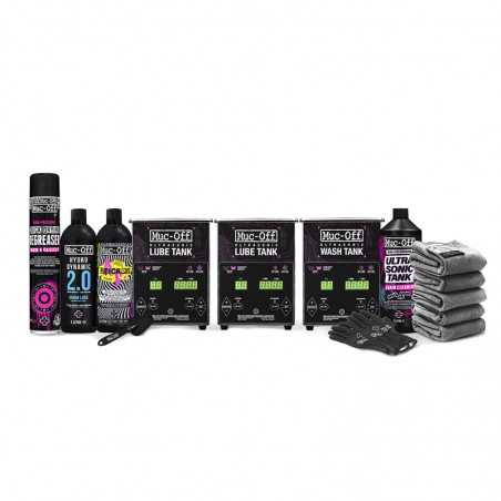 MUC-OFF Kit limpiador/lubricador/optimizador de cadena con ultrasonidos WASH TANK 720355