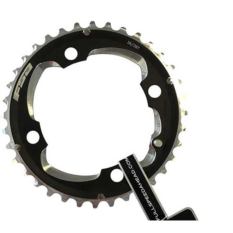FSA Plate 4 holes silver aluminum chain pin 8 MM 2X10/11V MTB PRO 36D 104 BCD 714295