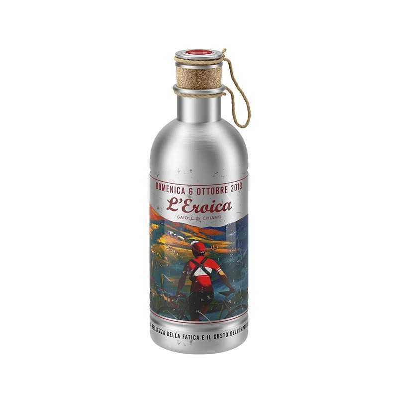 ELITE Aluminum bicycle bottle water bottle VINTAGE EROICA 6 OTTOBRE 2019 600 ML 720446