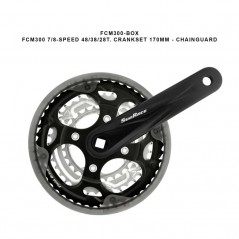 SUN RACE Crankset and chainrings with chain guard FCM300 7/8V 4710944249682