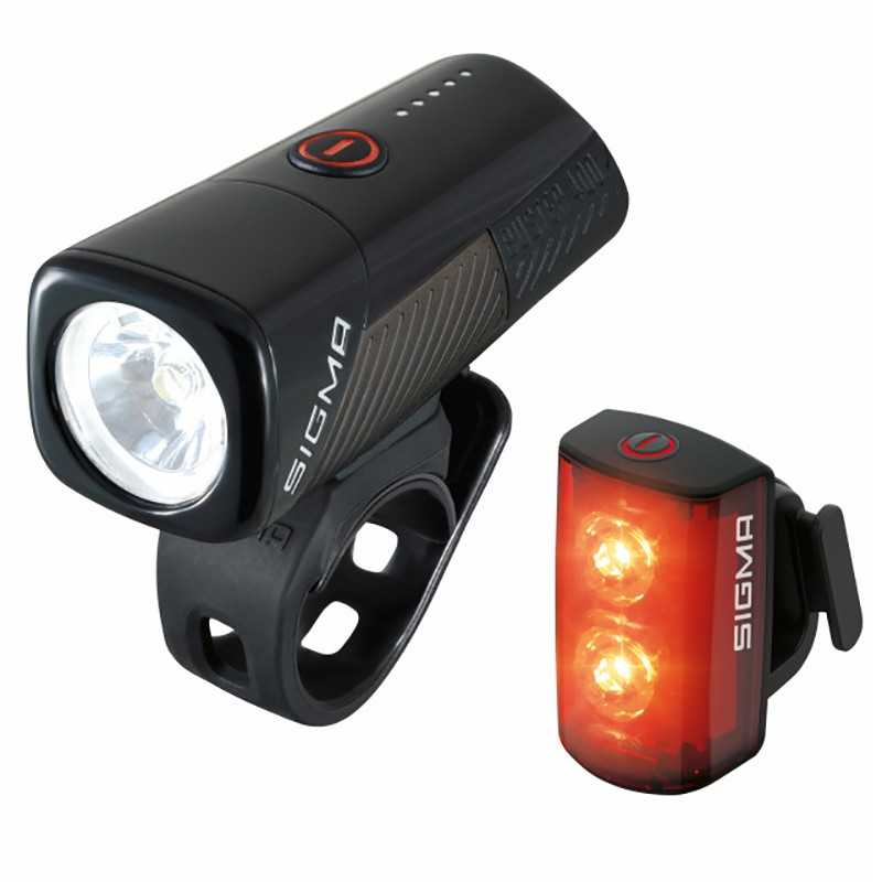 SIGMA Front and rear light kit BUSTER 400 RL 80 LED USB 720262
