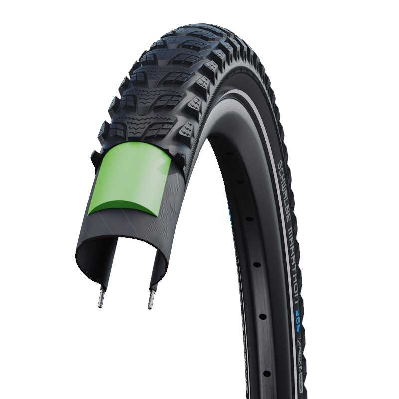 SCHWALBE Cubierta neumático rígida con reflectante MARATHON 365 26X2.00 HS475 PERF GREENG ADDIX 4SEASON 50-559 721212