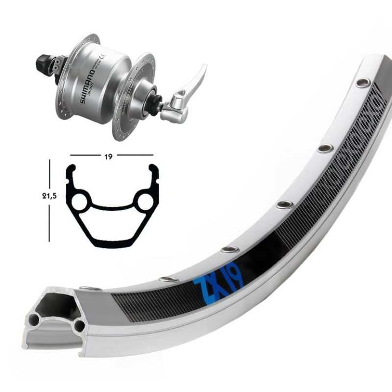 EXAL Front wheel 36 holes quick release dynamo hub 28" ZX19 SHIMANO DH3N71 (19-622) 703149
