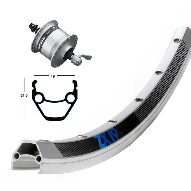 EXAL Front wheel 36 holes quick release dynamo hub 28" ZX19 SHIMANO DH3N30 (19-622) 703150