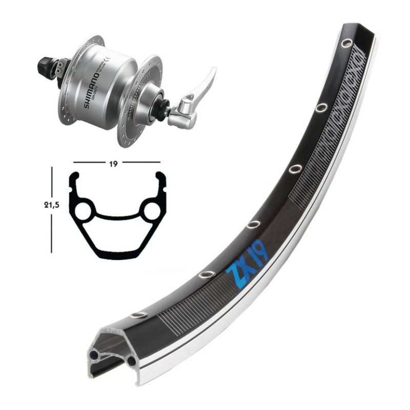 EXAL Front wheel 36 holes quick release dynamo hub 28" ZX19 SHIMANO DH3N71 (19-622) 703151