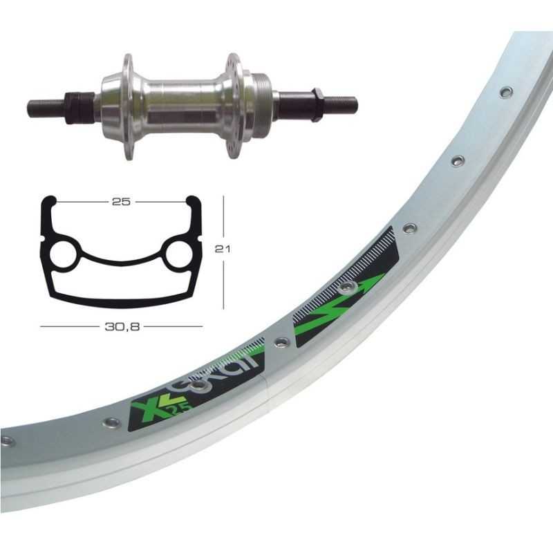 EXAL Rear wheel 36 holes solid axle with nuts 26x1.90 WINORA AXAL XL 25 135 MM 6/7V (559-25) 703238