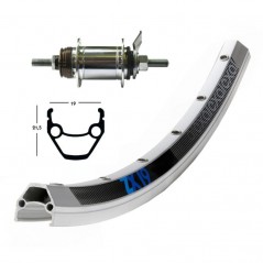 EXAL Rueda trasera 36 agujeros freno contrapedal 26x1.75 WINORA ZX 19 SHIMANO 109 MM 1V (559-19) 703245